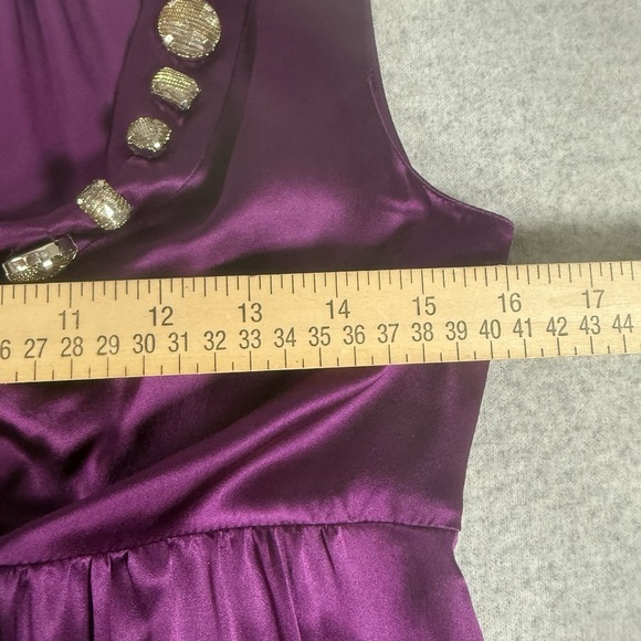 Antonio Melani Silk Dress 2 Purple Embellished‎ Cocktail Evening Elegant Luxury - Picture 5 of 8